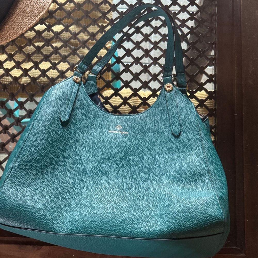 Nanette Lepore Teal Leather Shoulder Bag